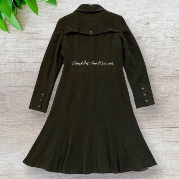 Bill Blass NY RARE Olive Wool-Cashmere Military Riding Coat shop@iamwarrior - Picture 4 of 14